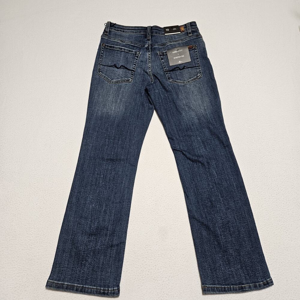 7FAMK Western Jeans Boys 10 Austyn Relaxed Blue Dark Wash Denim Adjustable Waist